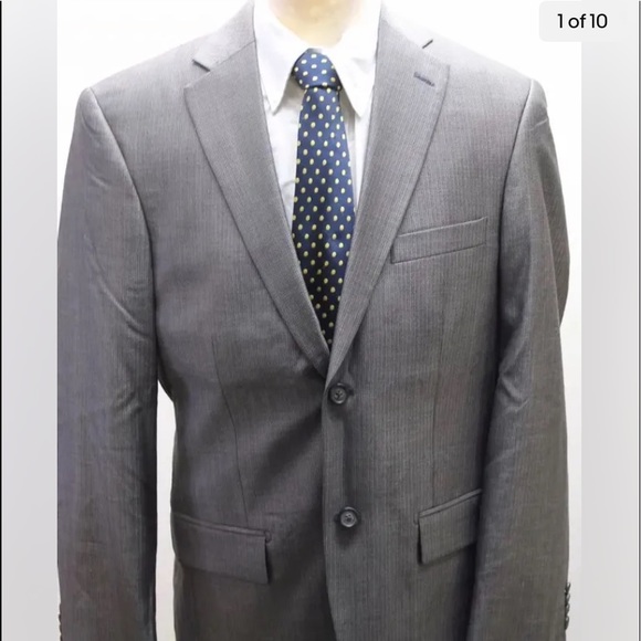 NWOT Jhane Barnes Men Blazer Wool Silk Gray Fitted 36R Lined 2 Buttons Sports - Picture 2 of 12